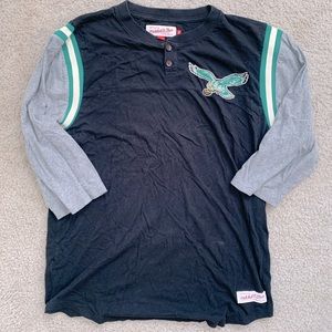 Mitchell & Ness Philadelphia Eagles 3/4 Sleeve Shirt